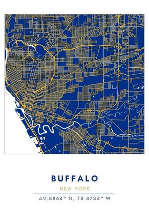 Map Wall Art - Buffalo - Conway + Banks Hockey Co.