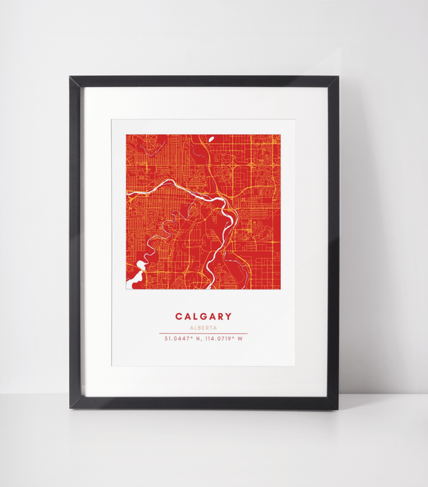 Map Wall Art - Calgary - Conway + Banks Hockey Co.