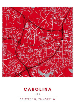 Map Wall Art - Carolina - Conway + Banks Hockey Co.
