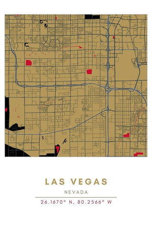 Map Wall Art - Las Vegas - Conway + Banks Hockey Co.