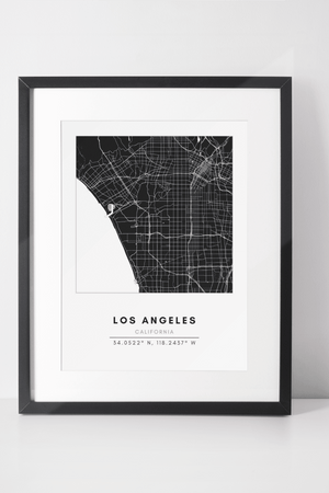 Map Wall Art - Los Angeles - Conway + Banks Hockey Co.