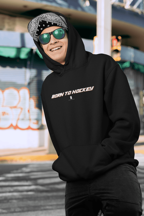 Men Born To Hockey Core Champion Hoodie Black - Conway + Banks Hockey Co.