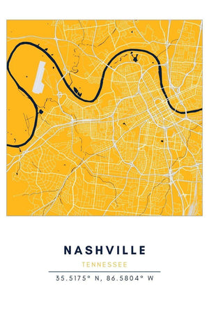 Map Wall Art - Nashville - Conway + Banks Hockey Co.