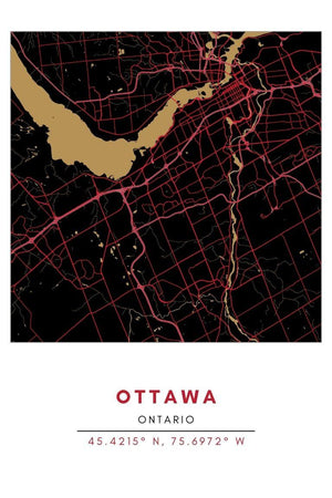 Map Wall Art - Ottawa - Conway + Banks Hockey Co.