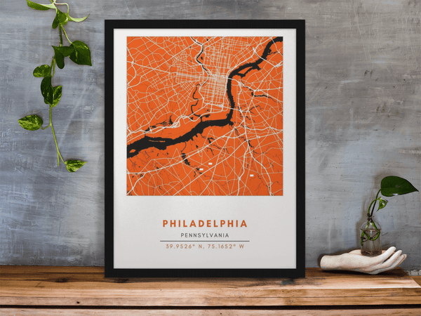 Map Wall Art - Philadelphia - Conway + Banks Hockey Co.