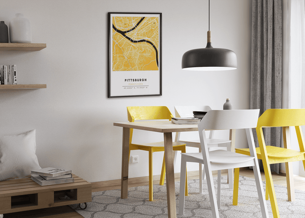 Map Wall Art - Pittsburgh - Conway + Banks Hockey Co.