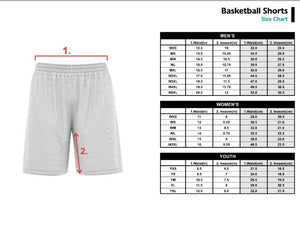 Conway+Banks Custom Mesh Basketball shorts Sizing chart