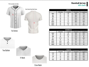 Conway+Banks Custom Baseball jersey sizing chart