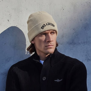 hockey dad reverse beanie model