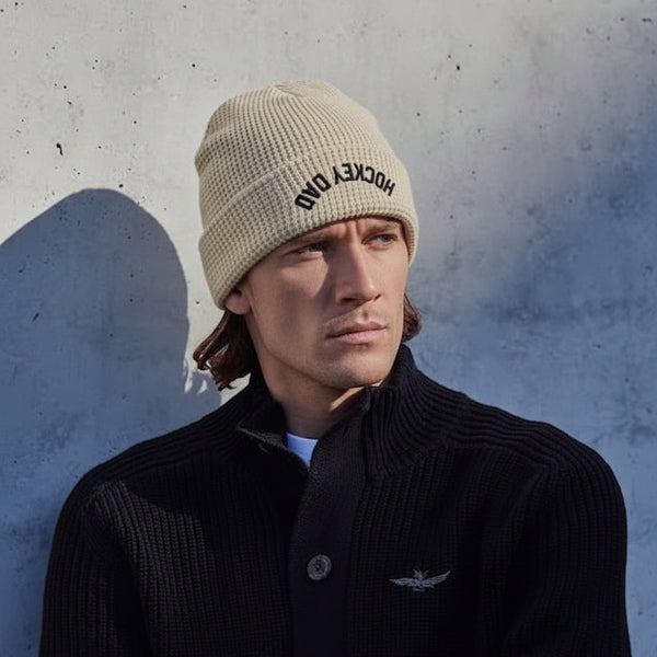 hockey dad reverse beanie model