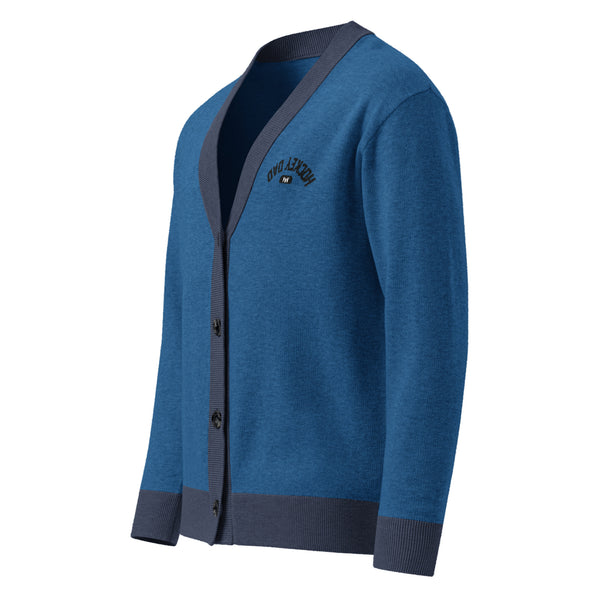 AAA Hockey Dad Reverse Knitted cardigan Blue