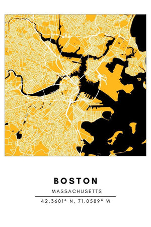 Map Wall Art - Boston - Conway + Banks Hockey Co.