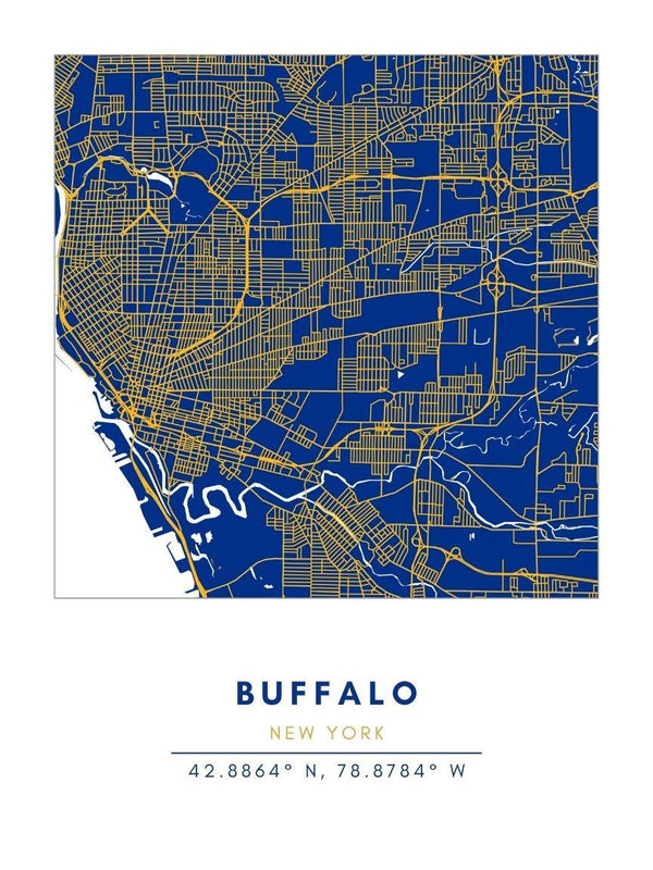 Map Wall Art - Buffalo - Conway + Banks Hockey Co.