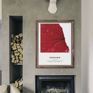 Map Wall Art - Chicago - Conway + Banks Hockey Co.
