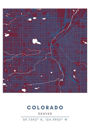 Map Wall Art - Colorado - Conway + Banks Hockey Co.