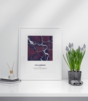 Map Wall Art - Columbus - Conway + Banks Hockey Co.