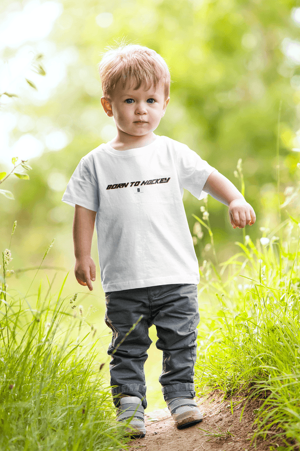 Toddler Born To Hockey Core Tee White - Conway + Banks Hockey Co.