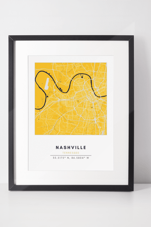 Map Wall Art - Nashville - Conway + Banks Hockey Co.