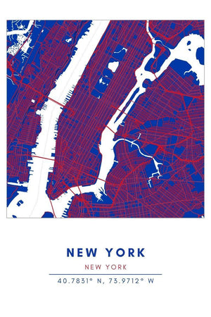 Map Wall Art - New York R - Conway + Banks Hockey Co.