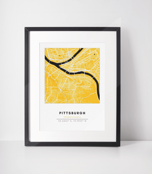 Map Wall Art - Pittsburgh - Conway + Banks Hockey Co.