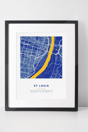 Map Wall Art - St Louis - Conway + Banks Hockey Co.