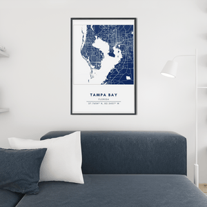 Map Wall Art - Tampa Bay - Conway + Banks Hockey Co.