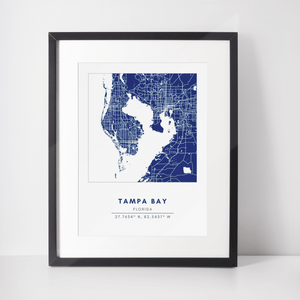 Map Wall Art - Tampa Bay - Conway + Banks Hockey Co.