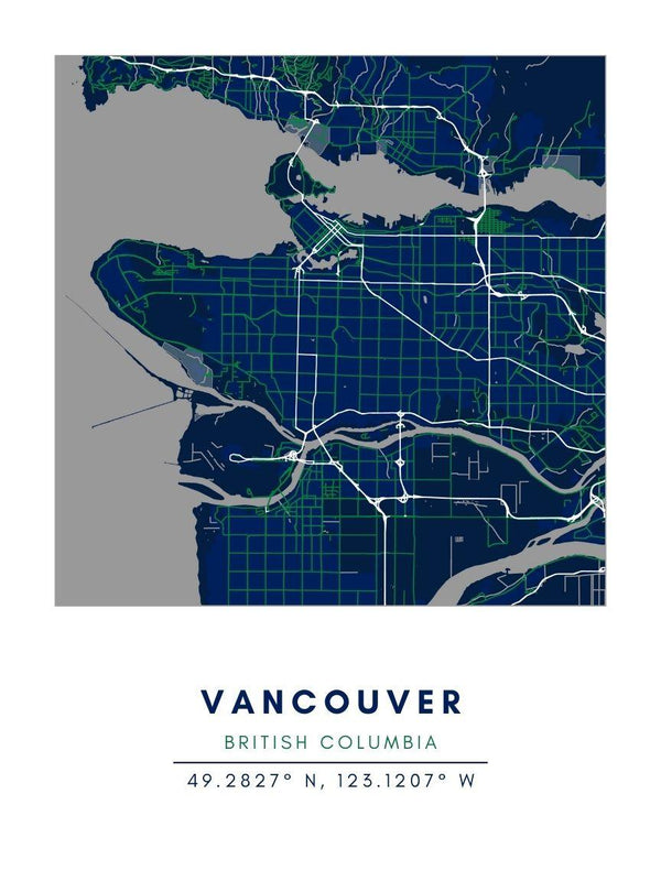 Map Wall Art - Vancouver - Conway + Banks Hockey Co.