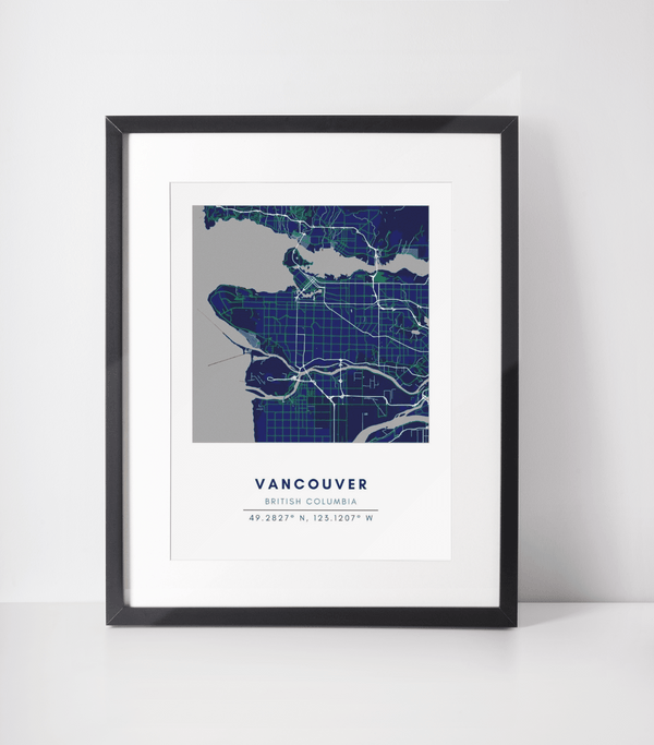 Map Wall Art - Vancouver - Conway + Banks Hockey Co.