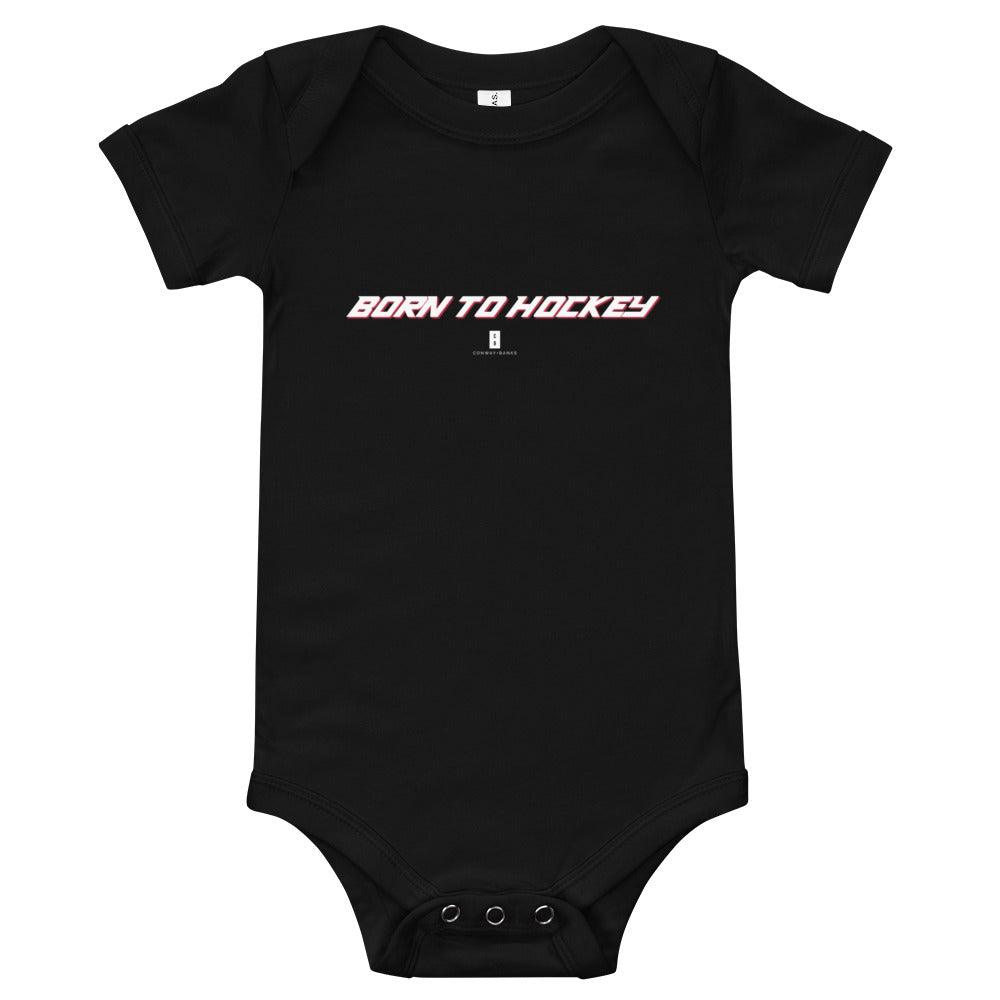 Baby Born To Hockey Core Onesie Black