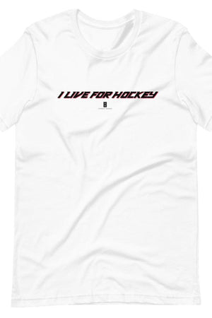 Mens I Live For Hockey Core Tee White - Conway + Banks Hockey Co.