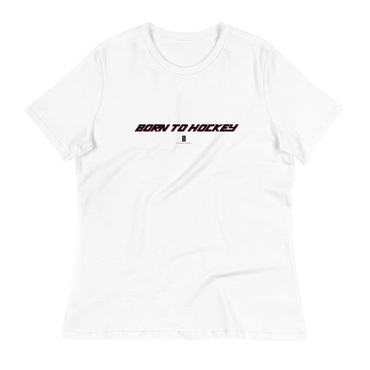 Womens Born To Hockey Core Tee White - Conway + Banks Hockey Co.