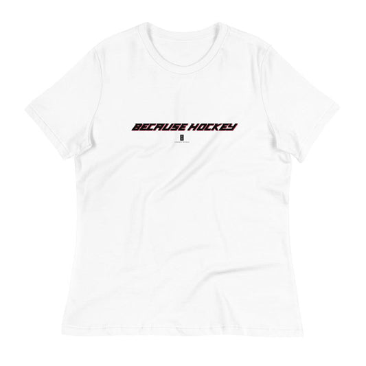 Womens Because Hockey Core Tee White - Conway + Banks Hockey Co.